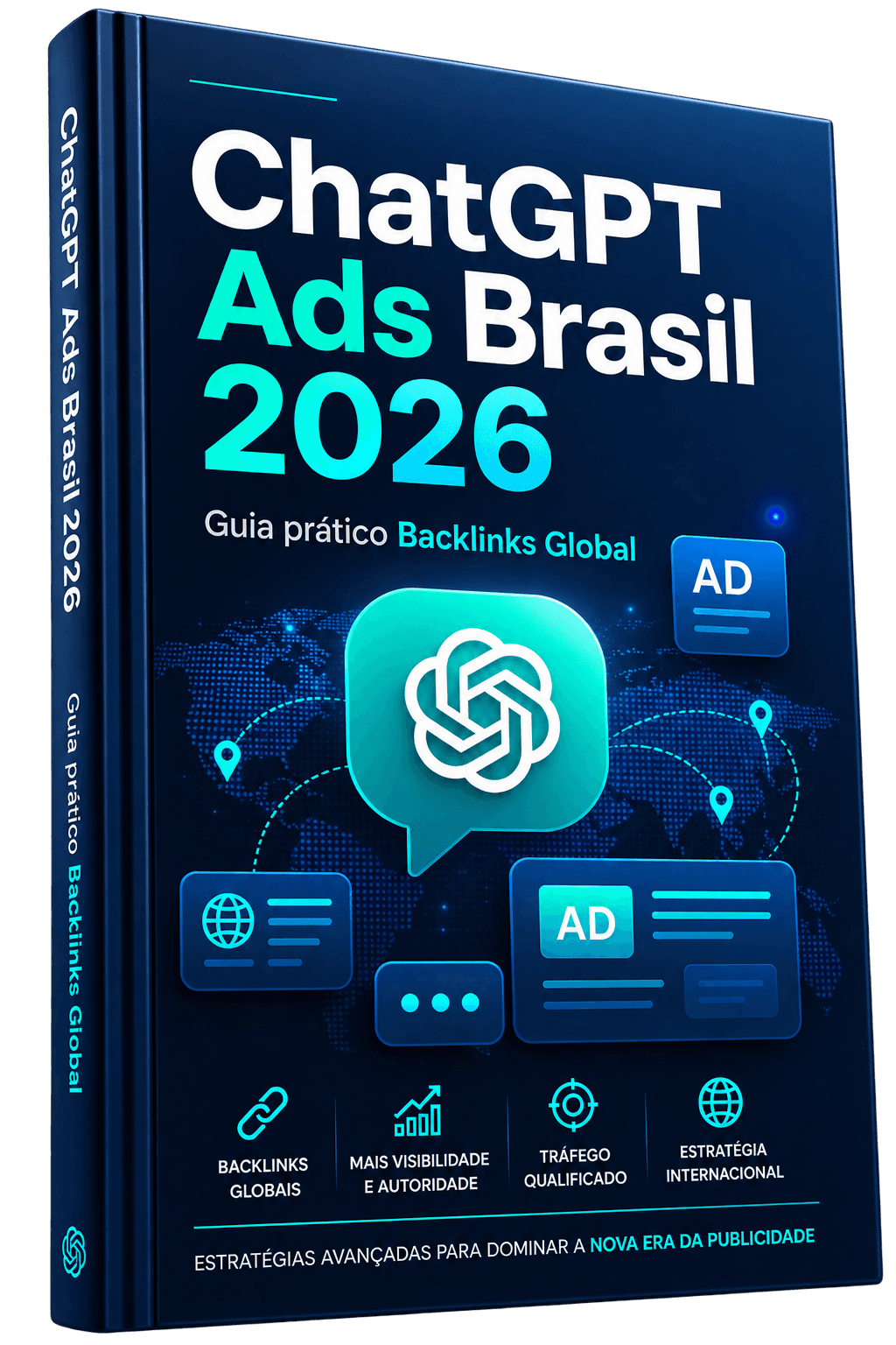 Capa do guia ChatGPT Ads Brasil 2026, Backlinks Global